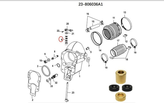 Shift Shaft Bushing for Mercruiser Sterndrive ALPHA ONE GEN II 1991-Up